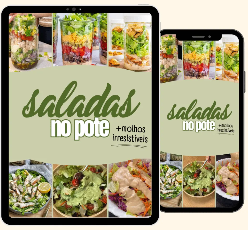 E-book Saladas no Pote e Molhos Irresistíveis em um tablet e celular